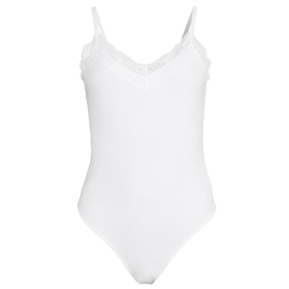 No Boundaries Juniors Lace Trimmed Bodysuit XS 1 White New with Tags Bottom Snap